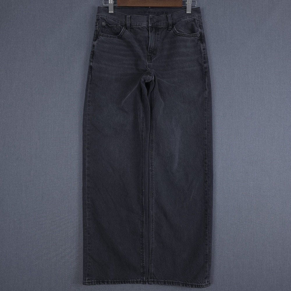 American Eagle Stovepipe Jeans Womens 0 Regular (Fits 27x29) Black Strigid Denim